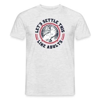 Let's Settle This Like Adults Exercise Trainer - Men's T-Shirt - heather grey - Front - AI Model Male 178 dark (178cm)