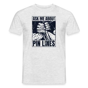 Ask Me About Pin Lines Hand Wrestling Exercise - Men's T-Shirt - heather grey - Front - AI Model Male 178 dark (178cm)