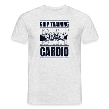 Training Is My Cardio Exercise Techniques - Men's T-Shirt - heather grey - Front - AI Model Male 178 dark (178cm)