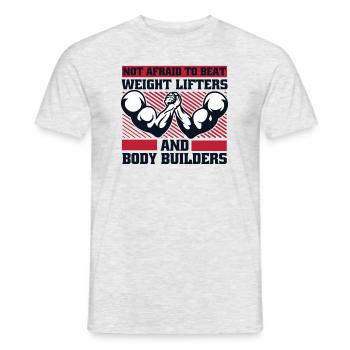 Not Afraid To Beat Weight Lifters Exercise Arm - Männer T-Shirt - Grau meliert - Vorne - AI Model Male 178 dark (178cm)
