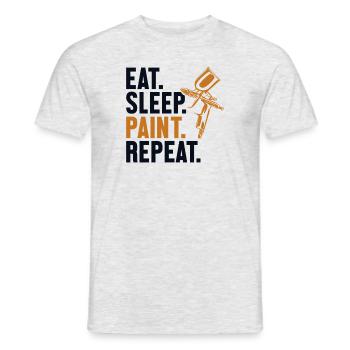 Eat Sleep Paint Repeat Vehicle Car Spray Car - Men's T-Shirt - heather grey - Front - AI Model Male 178 dark (178cm)