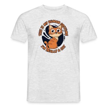 This Is My Human Costume I'm Really A Cat - Männer T-Shirt - Grau meliert - Vorne - AI Model Male 178 dark (178cm)