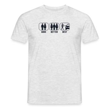 Good Better Best Car Spray Automotive Vehicle Car - Men's T-Shirt - heather grey - Front - AI Model Male 178 dark (178cm)