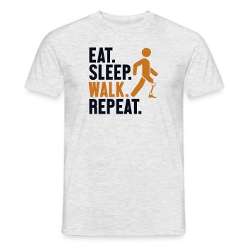 Manger Dormir Marcher Répéter Prothèse Pied Utilisateur Jambe - T-shirt homme - gris chiné - Devant - AI Model Male 178 dark (178cm)
