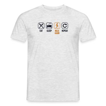 Essen, Schlafwandeln, Wiederholung: Künstliche Beine, Bein - Männer T-Shirt - Grau meliert - Vorne - AI Model Male 178 dark (178cm)