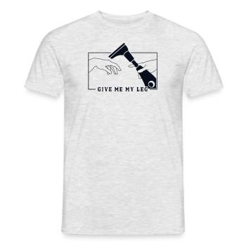 Michel-Ange Création d’Adam Prothèse Jambe - T-shirt homme - gris chiné - Devant - AI Model Male 178 dark (178cm)