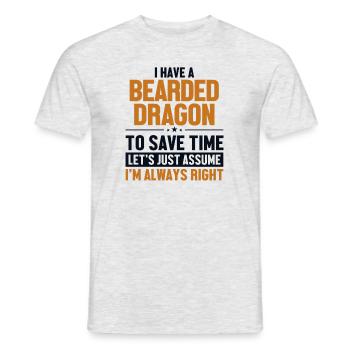 Bearded Dragon Let's Assume I'm Right Pogona - Men's T-Shirt - heather grey - Front - AI Model Male 178 dark (178cm)