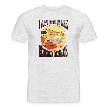 Wirklich wie Bartagamen Pogona Eidechse Haustier - Männer T-Shirt - Grau meliert - Vorne - AI Model Male 178 dark (178cm)