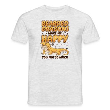 Bartagamen machen mich glücklich Pogona Haustier Bärtig - Männer T-Shirt - Grau meliert - Vorne - AI Model Male 178 dark (178cm)