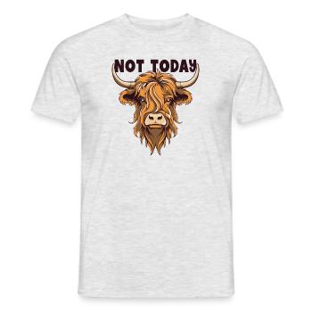 Not Today Highland Cow Highland Heifer Highland - Men's T-Shirt - heather grey - Front - AI Model Male 178 dark (178cm)