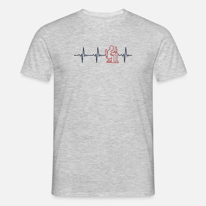 Programmer Heartbeat Softwareentwickler Coder - Männer T-Shirt - Grau meliert