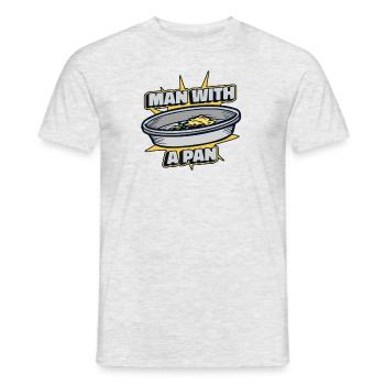 Mann mit einer Pfanne Schürfen Miner Placer Mining - Männer T-Shirt - Grau meliert - Vorne - AI Model Male 178 dark (178cm)