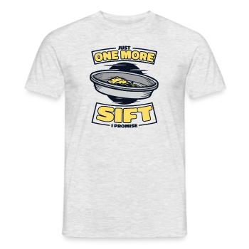 Nur noch ein Sieb, das verspreche ich dem schürfenden Bergmann - Männer T-Shirt - Grau meliert - Vorne - AI Model Male 178 dark (178cm)