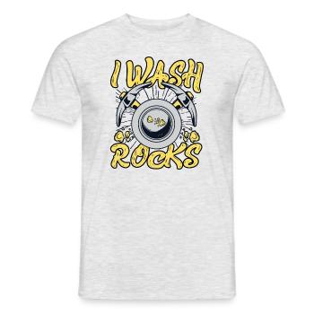 Ich wasche Steine, Schürfen, Seifenabbau, Minen, Gold - Männer T-Shirt - Grau meliert - Vorne - AI Model Male 178 dark (178cm)