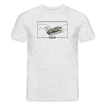 Michelangelo Creation of Adam Gold Prospecting - Men's T-Shirt - heather grey - Front - AI Model Male 178 dark (178cm)