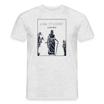 Étudiant en droit de l'Université chinoise de la faculté de droit Hanzi - T-shirt homme - gris chiné - Devant - AI Model Male 178 dark (178cm)
