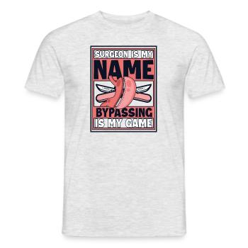Le chirurgien est mon nom Le contournement est mon jeu gastrique - T-shirt homme - gris chiné - Devant - AI Model Male 178 dark (178cm)