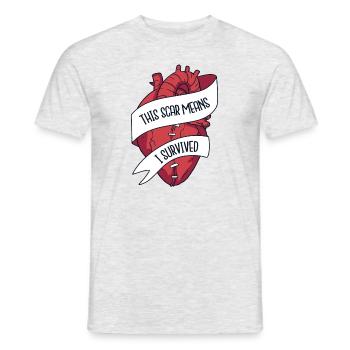 This Scar Means I Survived Transplant Open Heart - Men's T-Shirt - heather grey - Front - AI Model Male 178 dark (178cm)