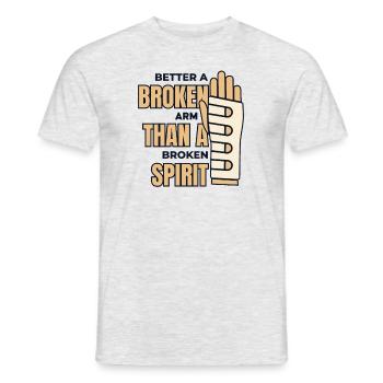 Besser gebrochener Arm als gebrochener Geisterchirurgenknochen - Männer T-Shirt - Grau meliert - Vorne - AI Model Male 178 dark (178cm)