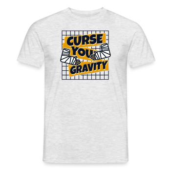 Curse You Gravity Broken Bone Broken Finger Bone - Men's T-Shirt - heather grey - Front - AI Model Male 178 dark (178cm)