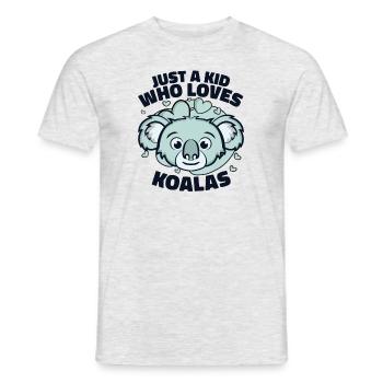 Nur ein Kind, das Koalas liebt Koalabär Eukalyptus - Männer T-Shirt - Grau meliert - Vorne - AI Model Male 178 dark (178cm)