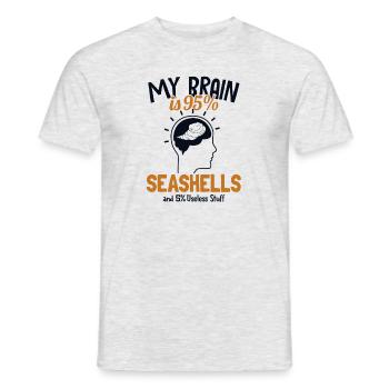 My Brain is 95% Seashells Bivalvia Shell Seashell - Men's T-Shirt - heather grey - Front - AI Model Male 178 dark (178cm)