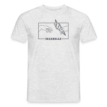 Michelangelo Creation of Adam Seashells Seashell - Men's T-Shirt - heather grey - Front - AI Model Male 178 dark (178cm)