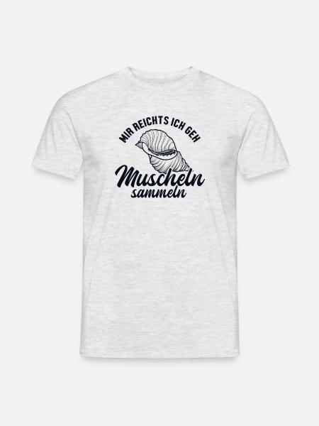 Mir reichts ich geh Muscheln sammeln Seashell - Männer T-Shirt - Grau meliert