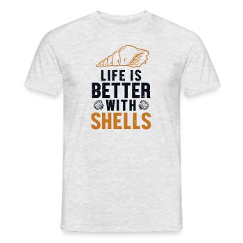 Life is Better with Shells Shell Hunter Seashell - Men's T-Shirt - heather grey - Front - AI Model Male 178 dark (178cm)