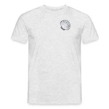 Logo Emblem Muschel Muschel Beutel Bivalvia Muschel - Männer T-Shirt - Grau meliert - Vorne - AI Model Male 178 dark (178cm)