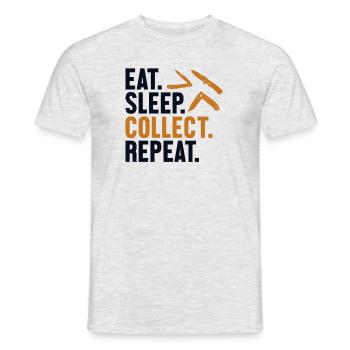 Eat Sleep Collect Repeat Restoration Lover Messer - Männer T-Shirt - Grau meliert - Vorne - AI Model Male 178 dark (178cm)