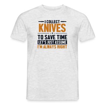 Knives Let's Assume I'm Right Butcher Knife Knife - Men's T-Shirt - heather grey - Front - AI Model Male 178 dark (178cm)