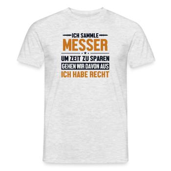 Messer hat immer Recht Butcher Knife Lover Knife - Men's T-Shirt - heather grey - Front - AI Model Male 178 dark (178cm)