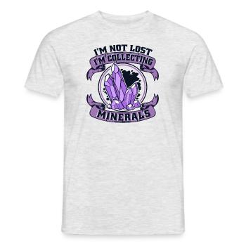 Nicht verloren, ich sammle Mineralien, Geologe - Männer T-Shirt - Grau meliert - Vorne - AI Model Male 178 dark (178cm)