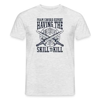 Having The Skill To Kill LARPing Weapons Armor - Men's T-Shirt - heather grey - Front - AI Model Male 178 dark (178cm)