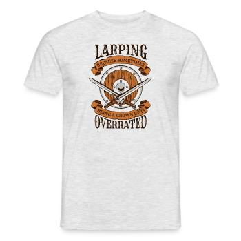 Being A Grown Up Is Overrated LARPing Weapons - Men's T-Shirt - heather grey - Front - AI Model Male 178 dark (178cm)