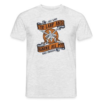 I Just Want To LARP LARPing Weapons Armor - Men's T-Shirt - heather grey - Front - AI Model Male 178 dark (178cm)