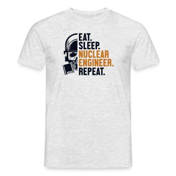 Manger Dormir Nucléaire Ingénieur Répéter l’énergie Nucléaire - T-shirt homme - gris chiné - Devant - AI Model Male 178 dark (178cm)