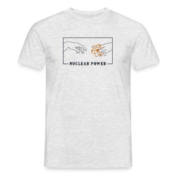 Michelangelo Die Erschaffung der Adams-Kernkraft - Männer T-Shirt - Grau meliert - Vorne - AI Model Male 178 dark (178cm)