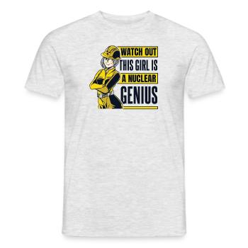 Cette fille est une nucléaire Genuis Energy Nuclear - T-shirt homme - gris chiné - Devant - AI Model Male 178 dark (178cm)