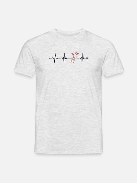 Giraffe Herzschlag Giraffidae Nubischer Afrikaner - Männer T-Shirt - Grau meliert