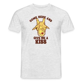 Viens ici et donne-moi un baiser girafidés africains - T-shirt homme - gris chiné - Devant - AI Model Male 178 dark (178cm)