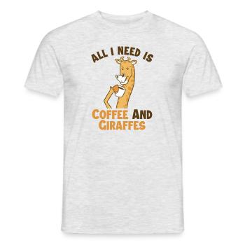 Kaffee und meine Giraffen, Giraffidae, Nubien, Afrikaner - Männer T-Shirt - Grau meliert - Vorne - AI Model Male 178 dark (178cm)