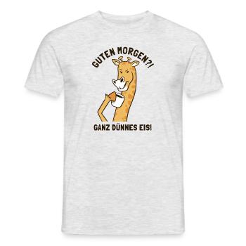 Guten Morgen Ganz Dünnes Eis African Giraffidae - Men's T-Shirt - heather grey - Front - AI Model Male 178 dark (178cm)
