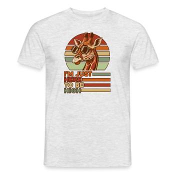Nur hier, um hoch zu sein Giraffidae Nubischer Afrikaner - Männer T-Shirt - Grau meliert - Vorne - AI Model Male 178 dark (178cm)