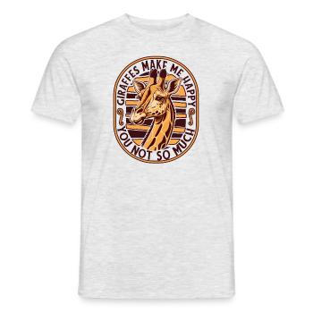 Giraffen machen mich glücklich Giraffidae Nubischer Afrikaner - Männer T-Shirt - Grau meliert - Vorne - AI Model Male 178 dark (178cm)
