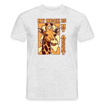 Mein Hals ist mein Kapital Giraffidae Nubischer Afrikaner - Männer T-Shirt - Grau meliert - Vorne - AI Model Male 178 dark (178cm)