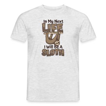 In meinem nächsten Leben werde ich ein Faultier sein Pilosa Folivora - Männer T-Shirt - Grau meliert - Vorne - AI Model Male 178 dark (178cm)