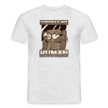 Impress Me Humain à gorge brune Pilosa folivora - T-shirt homme - gris chiné - Devant - AI Model Male 178 dark (178cm)