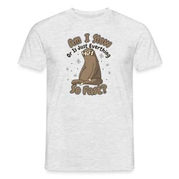 Or Is Just Everything So Fast Pilosa Folivora - Men's T-Shirt - heather grey - Front - AI Model Male 178 dark (178cm)